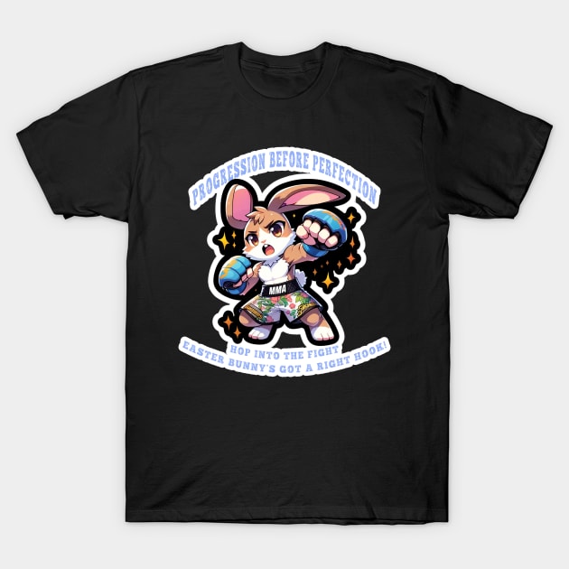 Easter Bunny MMA Fighter T-Shirt - Hop into the Fight - Cute Martial Arts Rabbit Tee - Boxing Bunny - Easter Gift for MMA Fans T-Shirt by Insaneluck